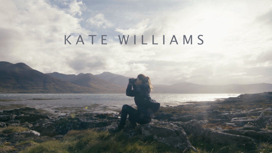 Kate Williams, ecologist filming otters on Mull with Wild Island Film School
